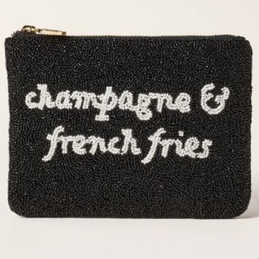 Kate Spade x Target Beaded Pouch with White Text